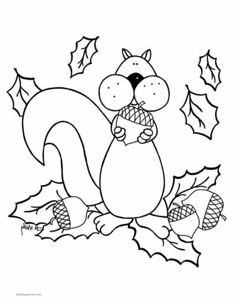 Squirrel Coloring Pages - stuffed cheek squirrel 