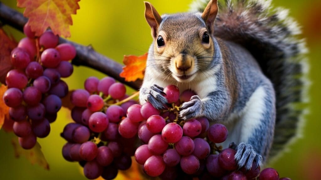 Grapes in squirrel diet