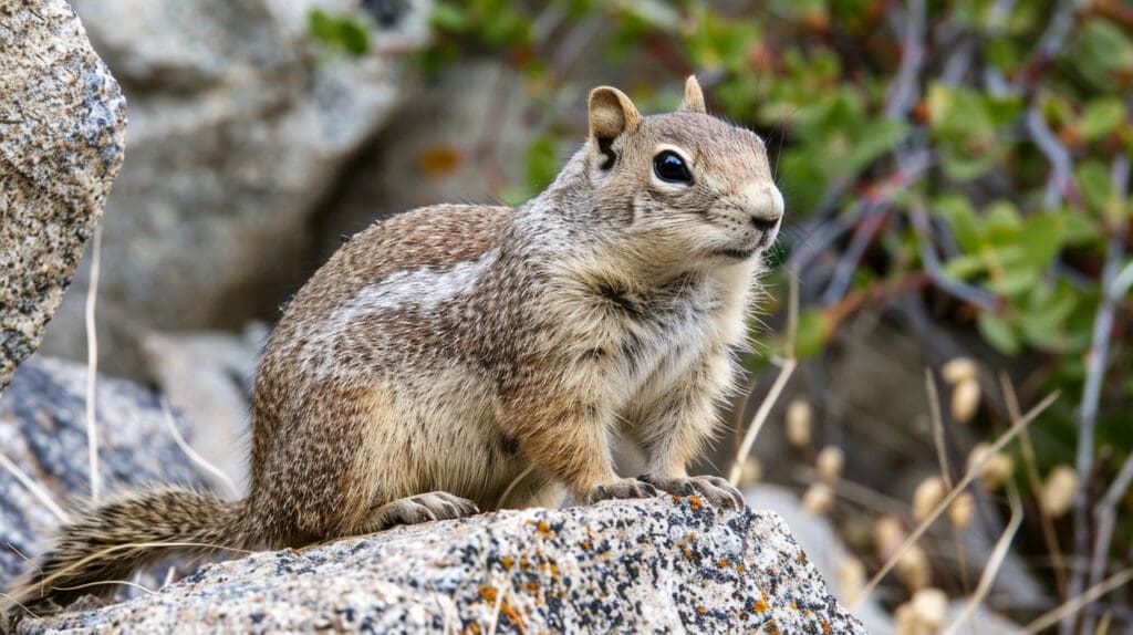 bubonic plague: ground squirrel sitting on a rock
