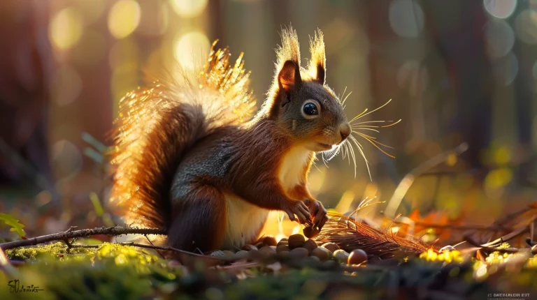 how do red squirrels communicate: a red squirrel in the forest